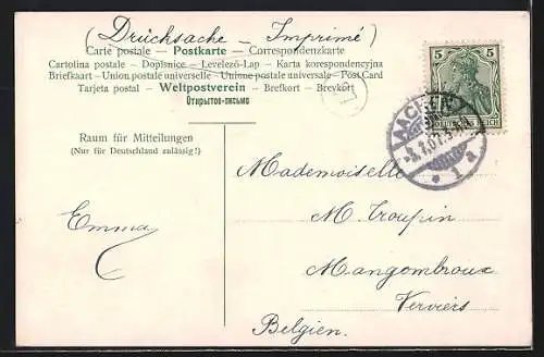 AK Aachen, Kaserne mit Strassenpartie