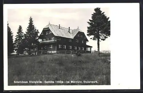 AK Schutzhaus Stanglalm, Mürztalpartie am Haus