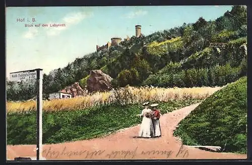AK Hof i. B., Blick auf den Labyrinth