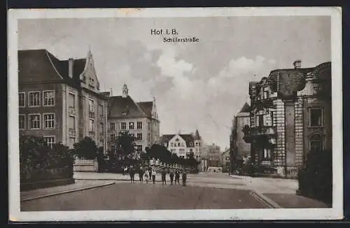 AK Hof i. B., Kinder auf der Schillerstrasse