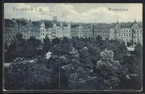 AK Chemnitz, Blick auf den Rosenplatz