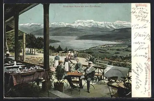 AK Uetliberg, Blick vom Hotel Kulm auf den Zürichsee