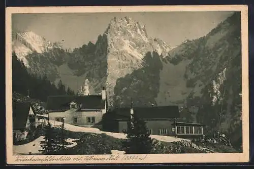 AK Vorderkaiserfeldenhütte, Ansicht mit Ellmauer Halt