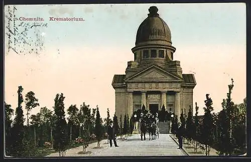 AK Chemnitz, Krematorium, Kutsche