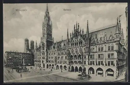 AK München-Au, Rathaus und Marienplatz