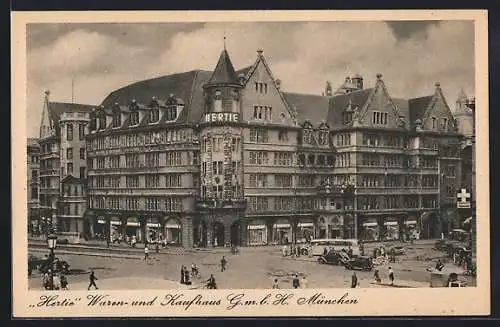 AK München-Au, Waren-und Kaufhaus Hertie G. m. b. H. am Bahnhofsplatz