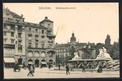 AK München, Wittelsbachbrunnen