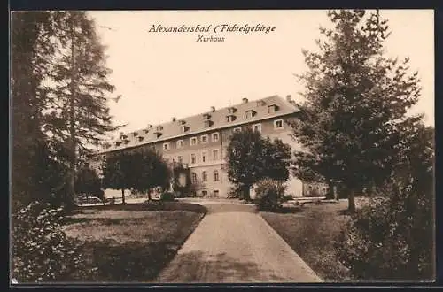 AK Alexandersbad /Fichtelgebirge, Weg zum Kurhaus