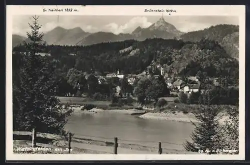 AK Kiefersfelden, Panorama mit See, Gross Traithen und Brünnstein