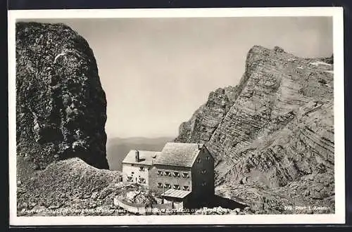 AK Riemannhaus am Steinernen Meer, Blick auf Sommerstein und Breithorn