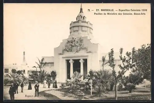 AK Marseille, Exposition Coloniale 1906, Pavillon du Ministère des Colonies, Beaux-Arts