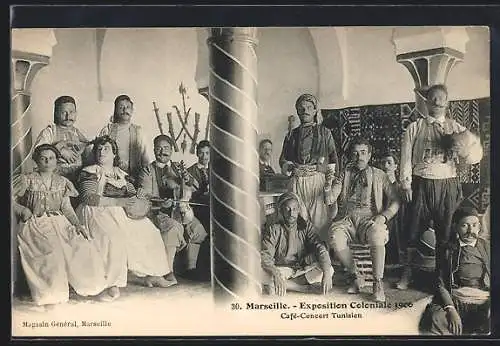 AK Marseille, Exposition Coloniale 1906, Café-Concert Tunisien, Ausstellung