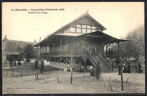 AK Marseille, Ausstellung, Exposition Coloniale 1906, Pavillon du Congo