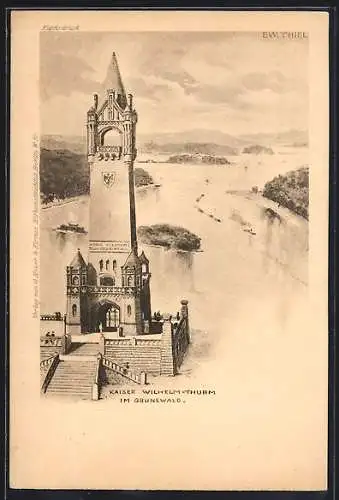 Künstler-AK Berlin-Grunewald, Kaiser Wilhelm-Turm