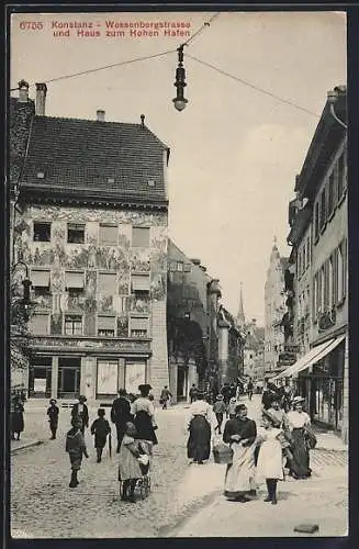 AK Konstanz, Wessenbergstrasse und Haus zum Hohen Hafen