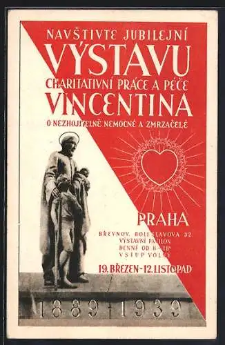 AK Prag / Praha, Vystavu Charitativni Prace a Pece Vincentina 1939, Ausstellung