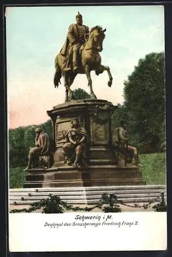 AK Schwerin i. M., Denkmal des Grossherzogs Friedrich Franz II.