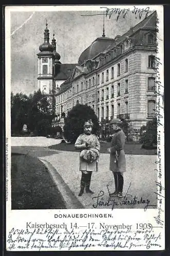 AK Donaueschingen, Kaiserbesuch 1905