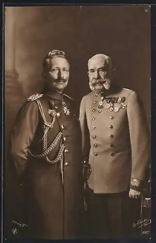 AK Kaiser Wilhelm II. von Preussen und Kaiser Franz Joseph I. von Österreich