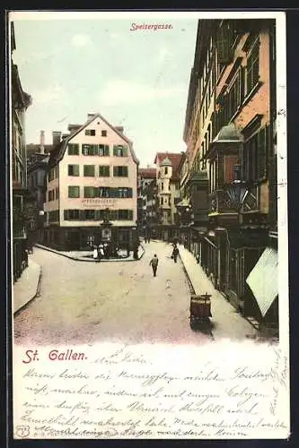 AK St. Gallen, Blick in die Speisergasse