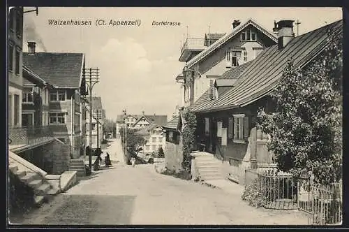 AK Walzenhausen /Appenzell, Blick in die Dorfstrasse