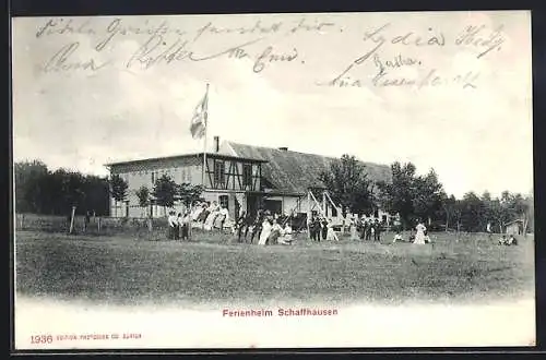 AK Schaffhausen, Ferienheim, Spielplatz mit Wippe und Schaukel