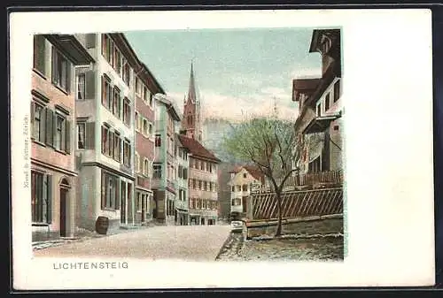 AK Lichtensteig, Ortspartie in der Altstadt