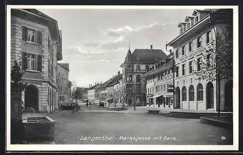 AK Langenthal, Marktgasse mit Bank