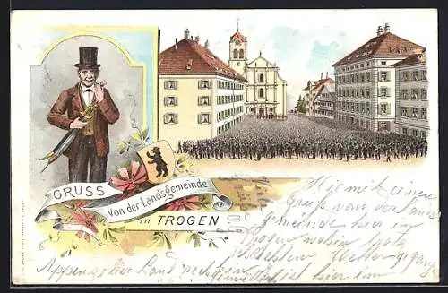 Lithographie Trogen, Landesgemeinde