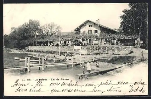 AK La Belotte, Lac de Geneve, Boote am Ufer