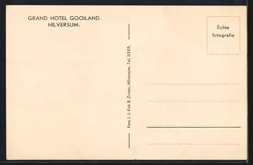 AK Hilversum, Grand Hotel Gooiland im Bauhaus-Stil