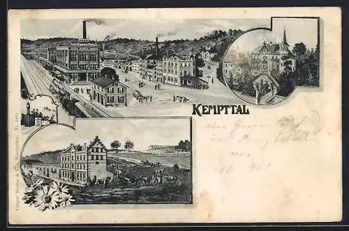 Lithographie Kemptal, An der Maggi-Fabrik, Gebäudeansichten