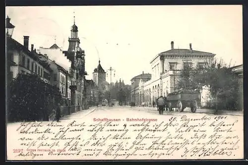 AK Schaffhausen, Blick in die Bahnhofstrasse