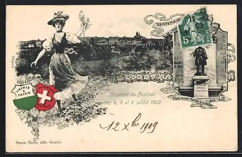 AK Vaudoise, Centenaire de l`Indépendance, Festival des 4, 5 et 6 juillet 1903