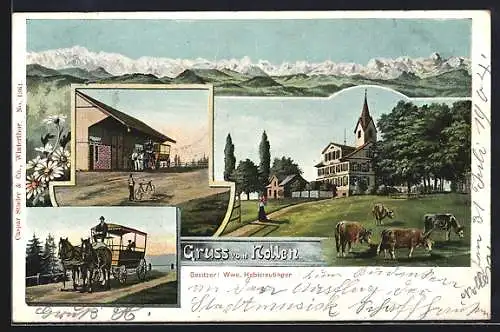 AK Hosenruck, Hotel & Restaurant Nollen, Hof mit Kutsche