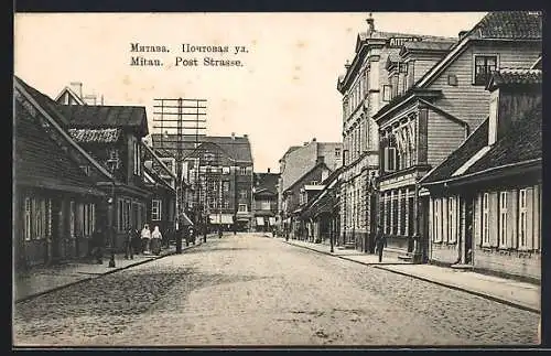 AK Mitau, Blick in die Poststrasse