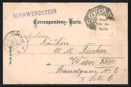 Lithographie Schottwien, Gastwirtschaft Georg Lindner am Sonnwendstein