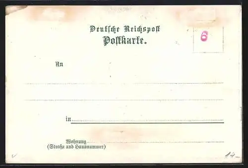 Lithographie Leipzig, Sächsische-Thüringische Industrie-u. Gewerbe-Ausstellung 1897, Gasthaus Zum goldenen Löwen