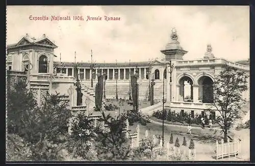 AK Bucuresci, Expositia Nationala 1906, Arenele Romane