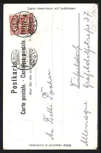 Künstler-AK Zürich, Festpostkarte Sechseläuten 1902, Fahnenschwenker