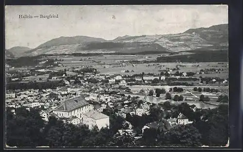 AK Hallein-Burgfried, Teilansicht mit Bergen