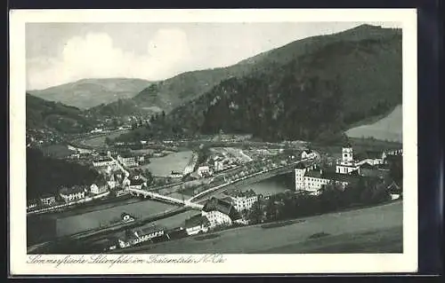 AK Lilienfeld im Traisental, Teilansicht mit Kloster