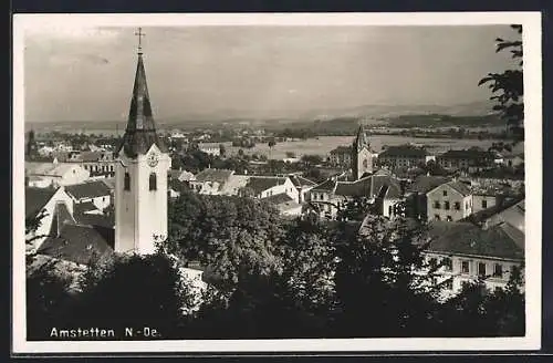 AK Amstetten, Blick vom Hügel aus