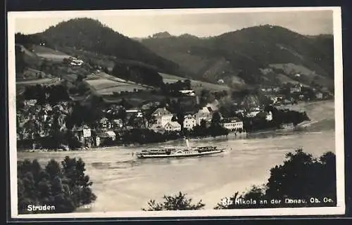 AK St. Nikola an der Donau, Struden mit Dampfer