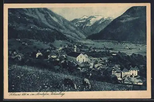 AK Schruns im Montafon, Teilansicht mit Kirche