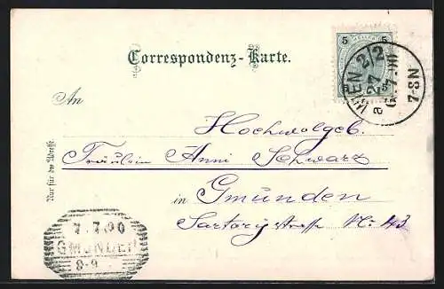 Künstler-AK Wien, Praterstrasse mit Passanten