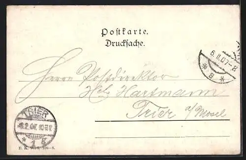 Künstler-AK Wien, Hofburgtheater, davor Strassenbahn