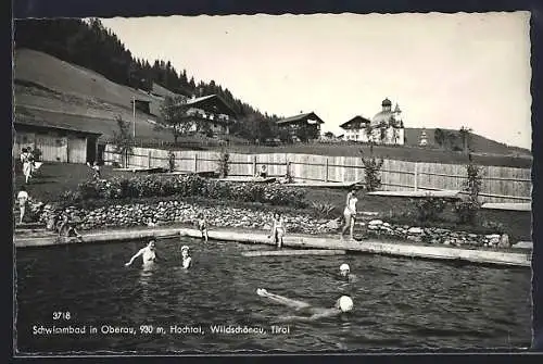 AK Wildschönau /Tirol, Schwimmbad in Oberau, Hochtai