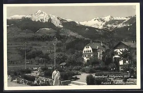 AK Hofgastein /Salzburg, Kurpark mit Bergen