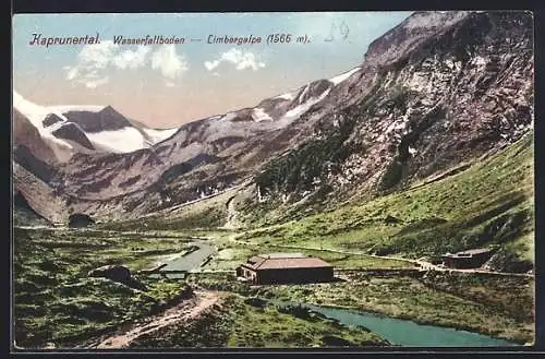 AK Limbergalpe /Kaprunertal, Bergstrasse und Flusspartie am Wasserfallboden